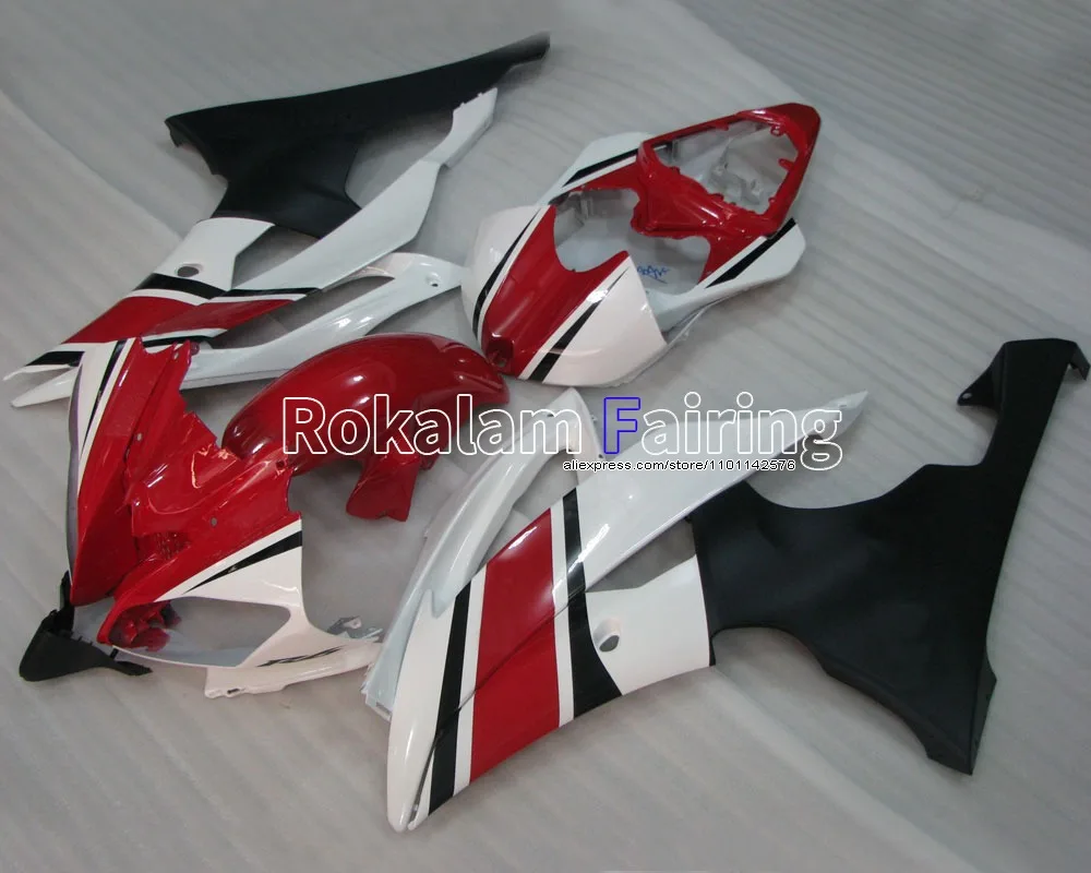 

Для Yamaha YZF600 R6 ABS Обтекатели послепродажного комплект YZF-R6 2008-2016 Красный черный, белый цвет YZFR6 Обтекатели (литья под давлением)