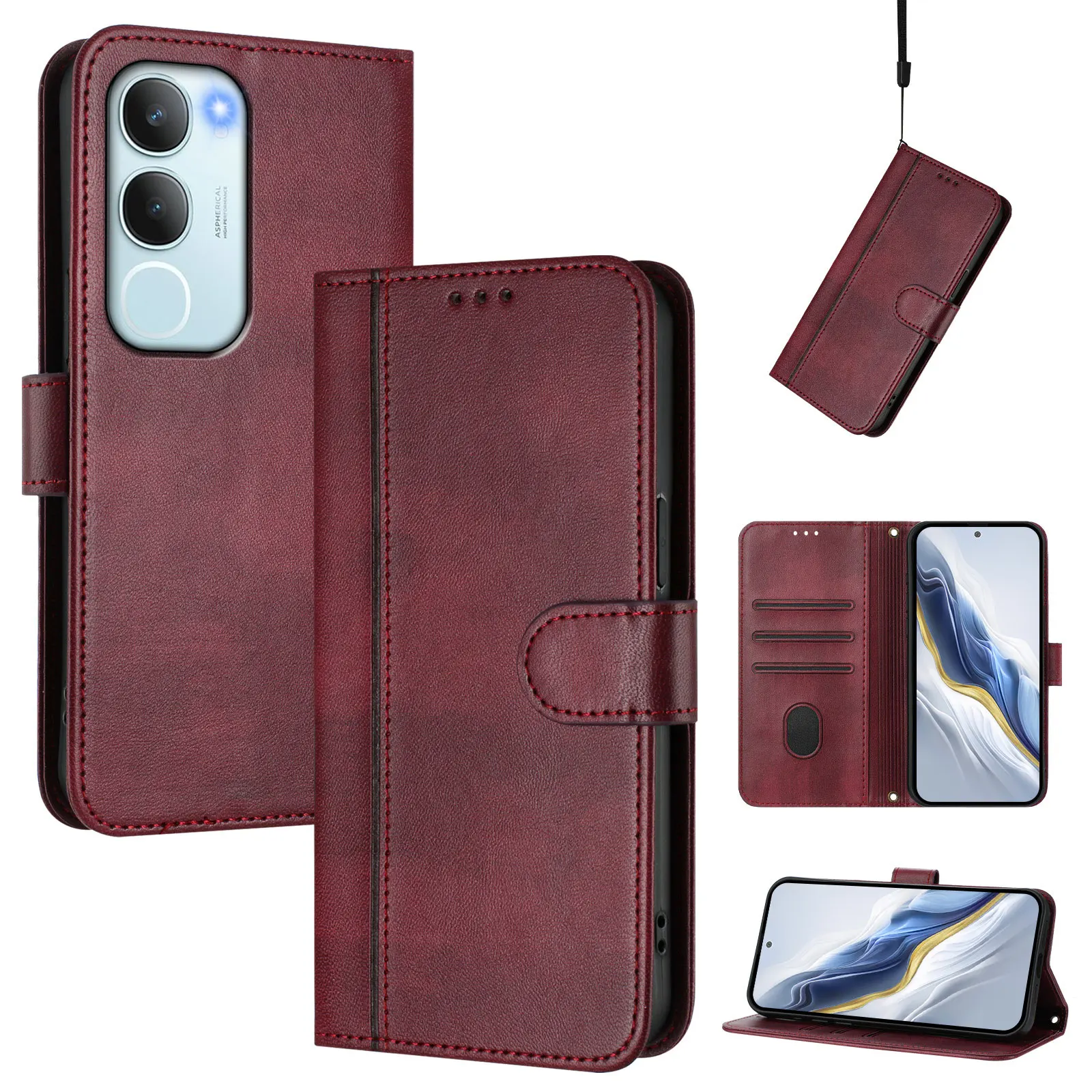 Luxurious Vintage Leather Wallet Phone Case - Shockproof & Magnetic Closure