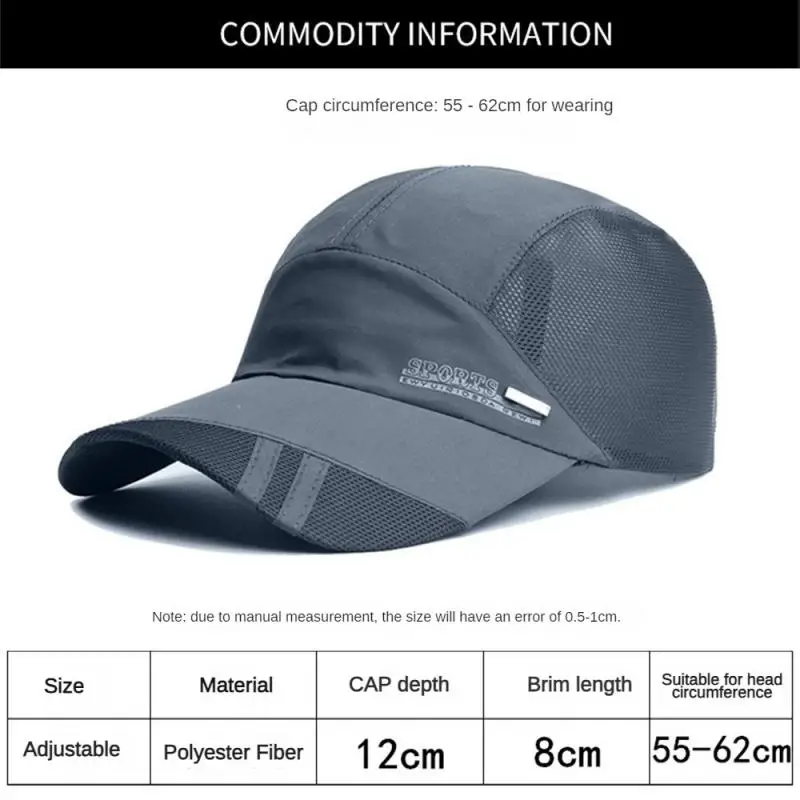 Adjustable Quick Dry Hat Running Baseball Summer Mesh Cap Visor Sports Cool Fashion Men Women