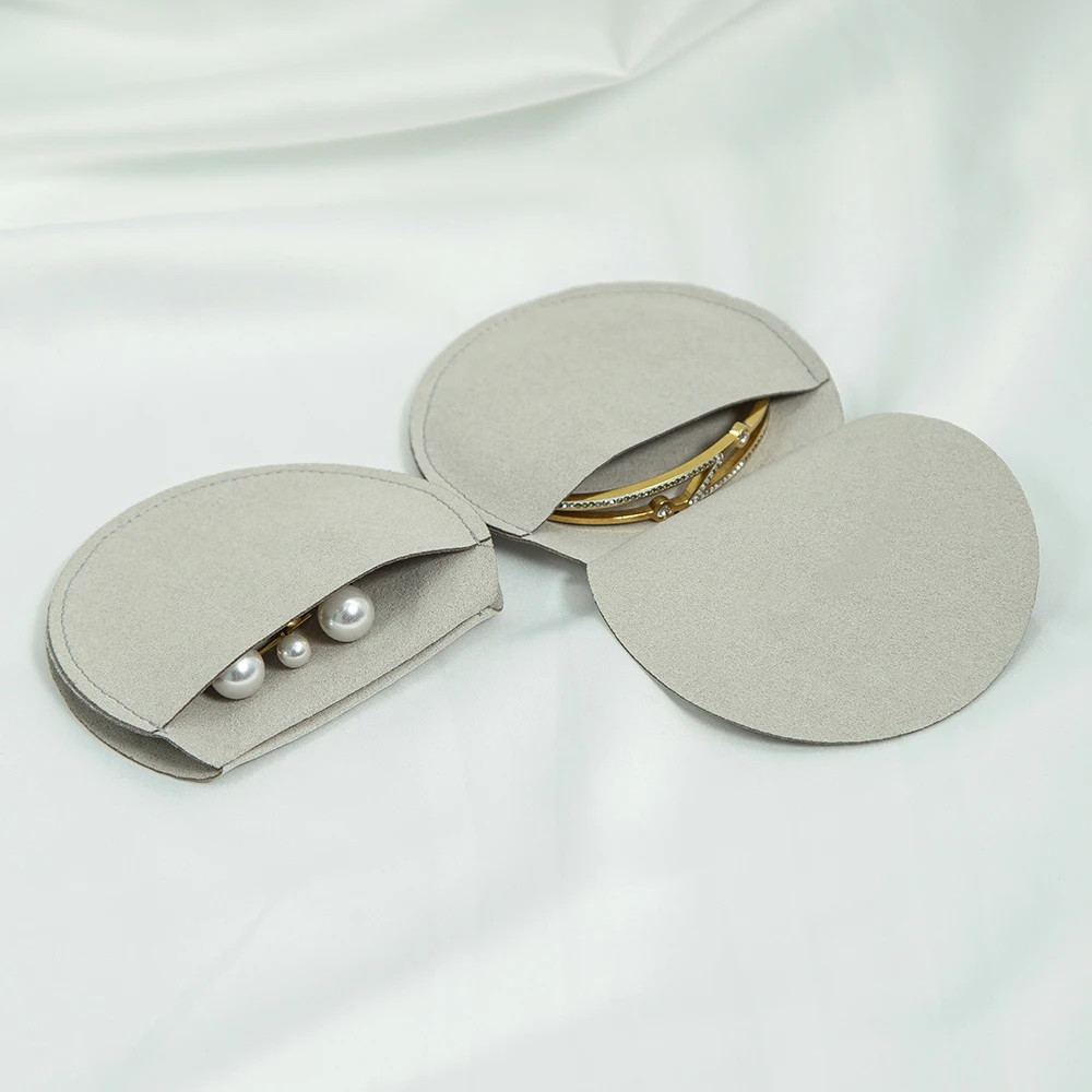 10 Stück 7 x 7 cm runde Schmuckbeutel aus Mikrofaser, Schmuckverpackungsbeutel, Hochzeitsgeschenke, Geburtstag, kleiner Geschenk-Organizer, tragbare Tasche – Detail 4