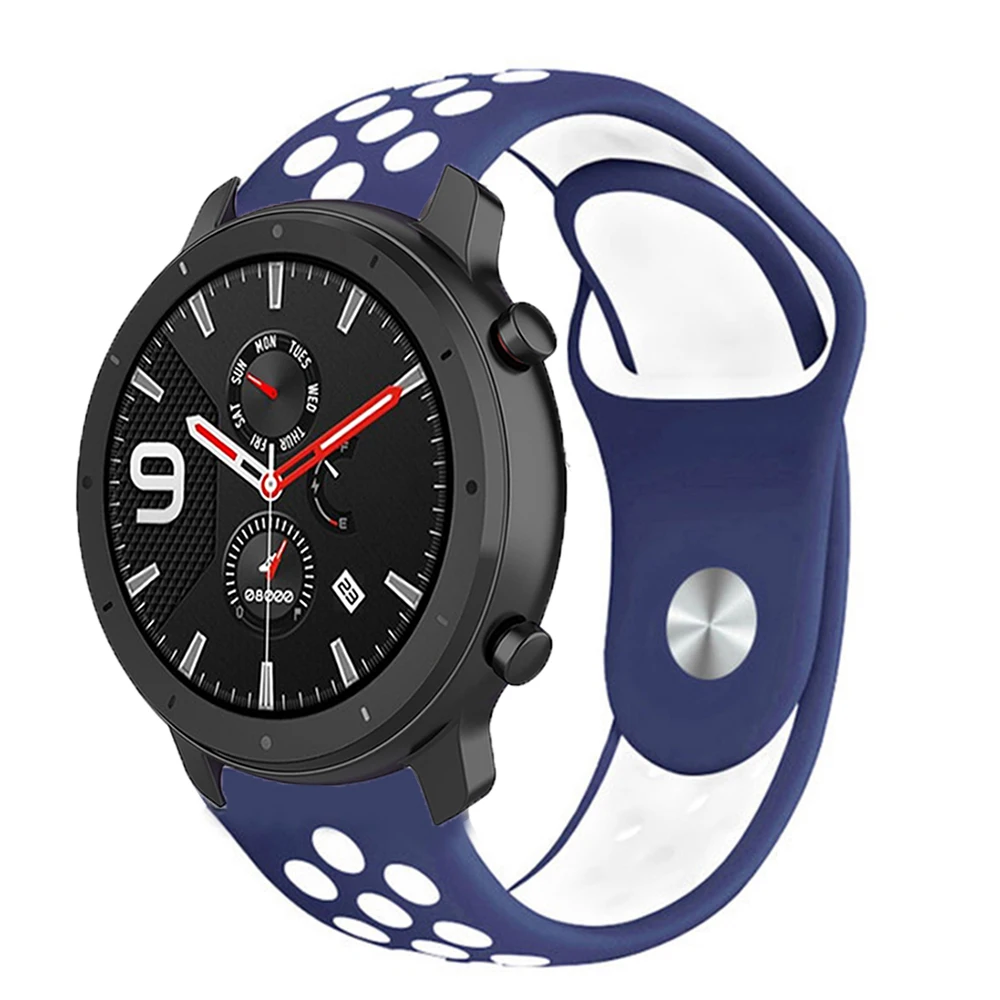 Two-Color Silicone Strap - 20/22mm Dual-Tone Band