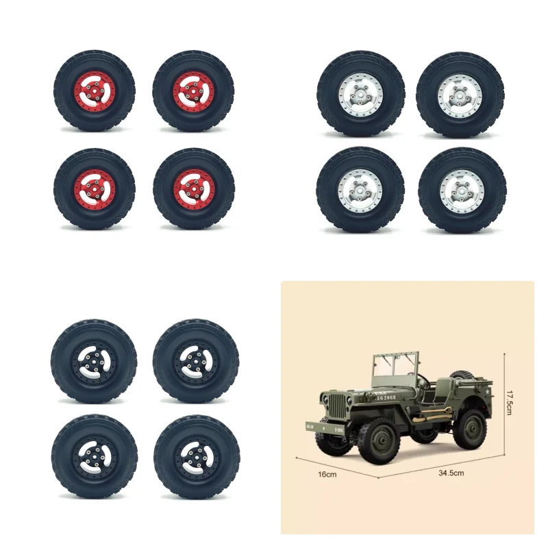 MetalaccessoriesJJRC1/10C8815Willis1/12C8835HummerH1remotecontrolcarWheelhubRimandtireParts-AliExpress26