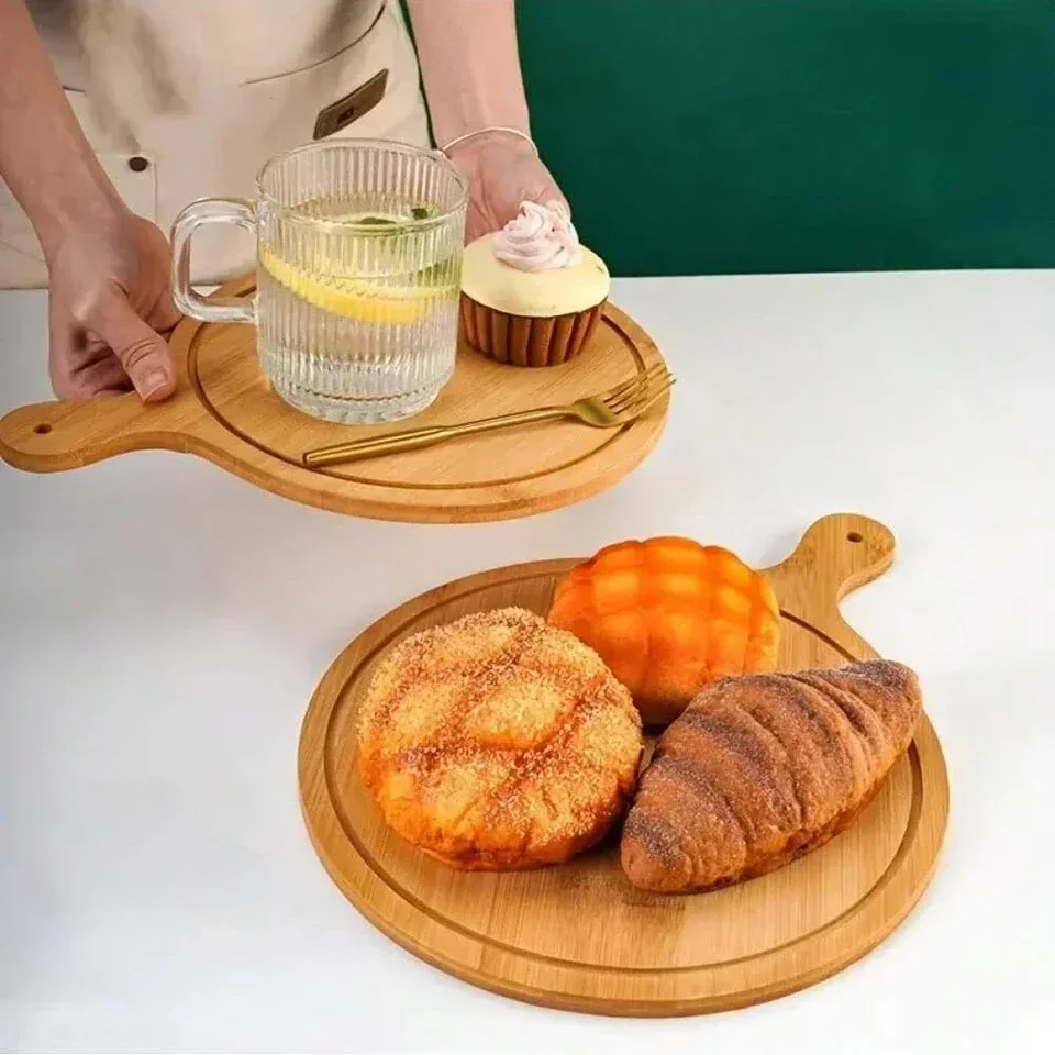 木製ピザボードラウンドハンドピザベーキングトレイピザ石まな板大皿ピザケーキ耐熱皿キッチンツール - AliExpress 竹製ピザトレイ ラウンドピザボード  ピザサービングトレイ ベーキングケーキリフター ハンドル付き ベーキングキッチン用