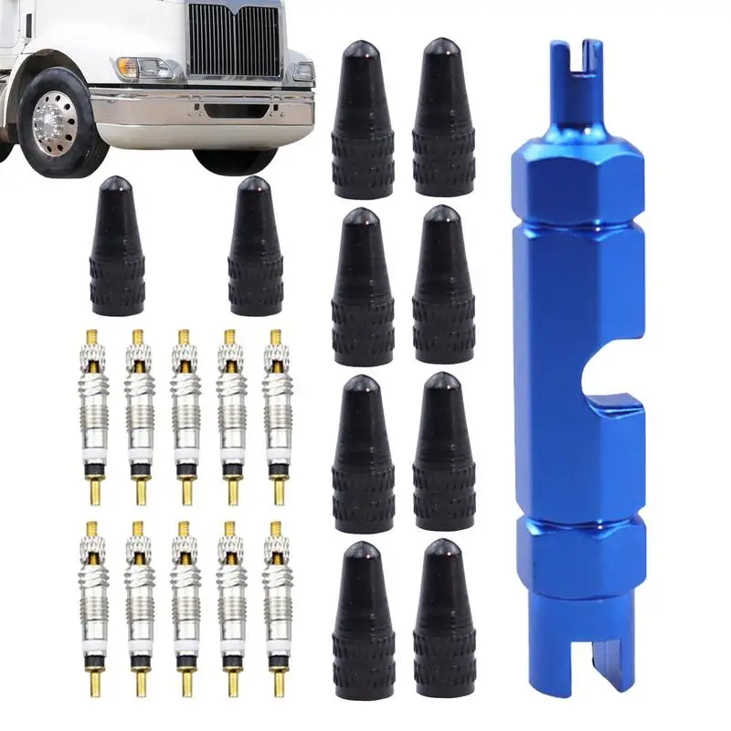 

Tyre Core Removal Tool Tire Nozzle Wrench Valve Core Disassembly Tools Double-head Portable Valves Removal Disassembly Spanner