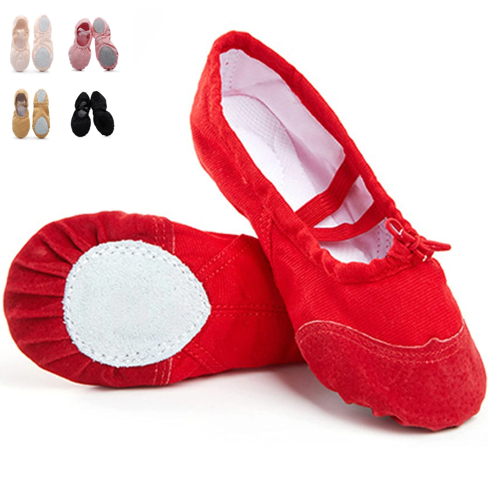 FullSize Children Adult Ballet Dance Shoes With Elastic Opening NoTie
