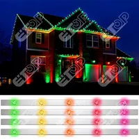 E-top DC12V 250ft LED Eaves Lighting Point Lights Home RGBW House Source Track Smart Outdoor Permanent Gemstone Christmas Lights 1