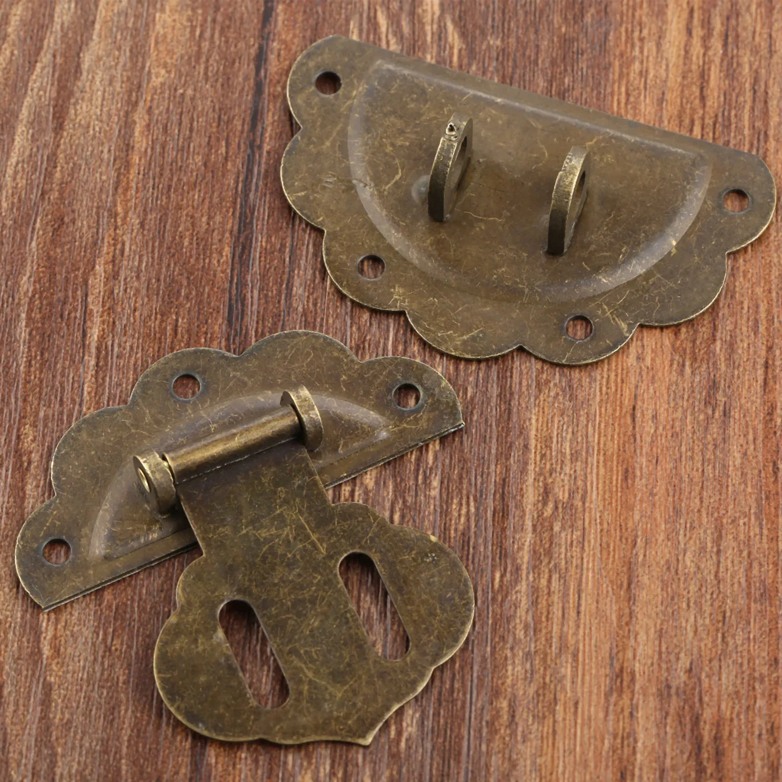 58mm Wood Box Hasp Drawer Latches Lock Catch Antique Bronze for Jewelry Box Suitcase Buckle Clip Clasp Furniture Hardware