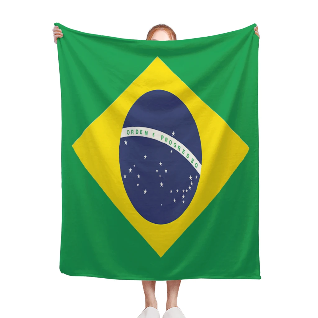 

Brazil Flag Country Style Comfortable Flanne Blanket Soft comforter sets throw for Couch Warm Flannel Blankets Bedroom Décor