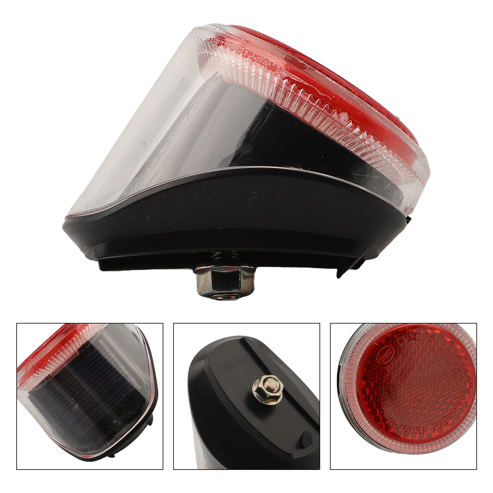 Bicycle Tail Light Rear Safety LED Reflector Bike Solar