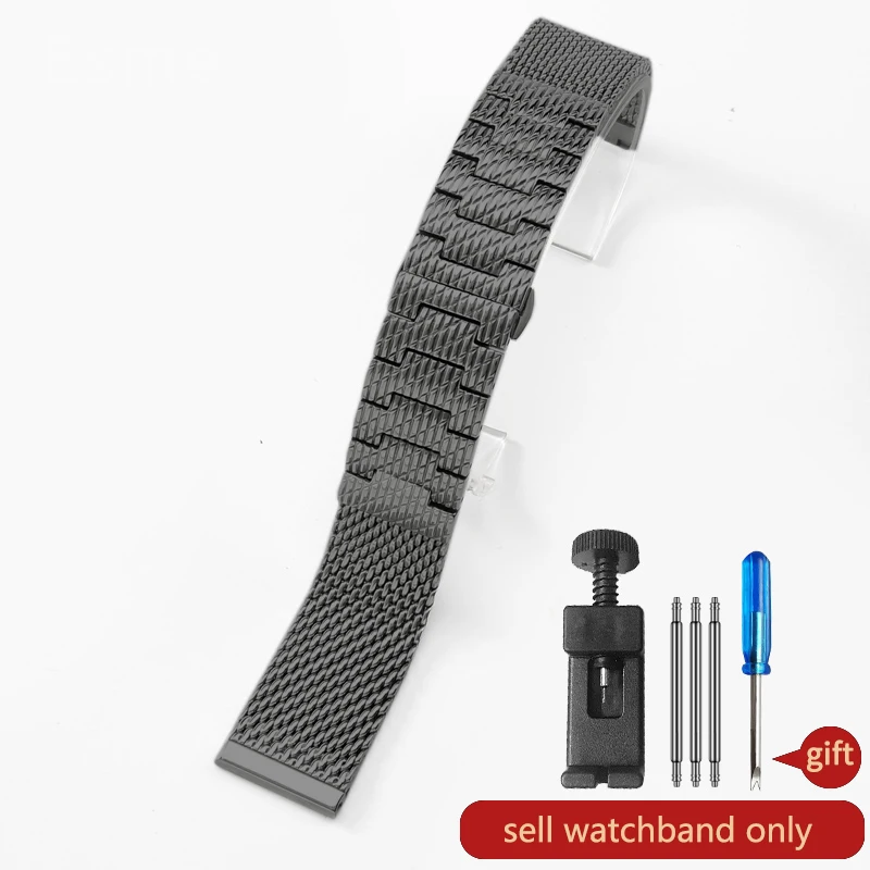 thumbnail image 1 of Correas de reloj con hebilla de doble presión Certina 50 Snow Breitling para Citizen Blue Angel Air Eagle de acero inoxidable de 22 y 23 mm, 1 of 5