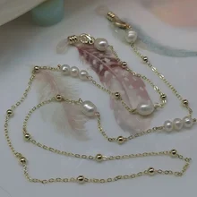 

2022 New Non-slip Freshwater Pearl Natural Hanging Neck Sunglasses Chain Women Glasses Anti Slip Cords Wholesale