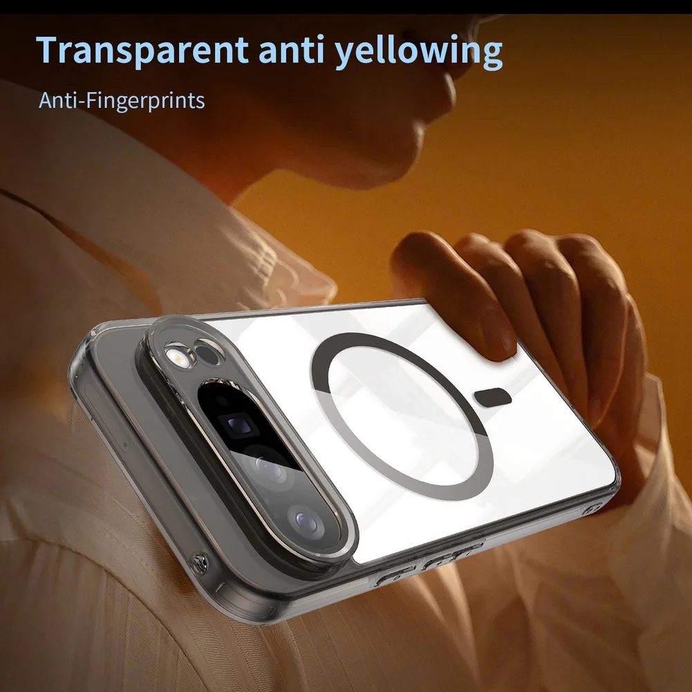 Enhanced Magnetic Clear Case with Camera Protection and Anti-Yellowing Technology for Magsafe Wireless Charging