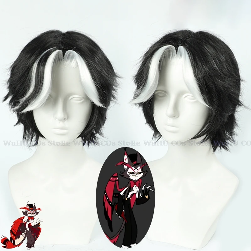 Husk Cosplay Costume Uniform Hazbin Cosplay Hotel Husk Halloween Party Cosplay Costume Black Outfits With Hat Ears Eyebrows Prop 11