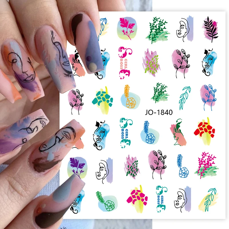 Colorful Bronzing Striped Nail Art Decals 3D Nail Stickers image 18