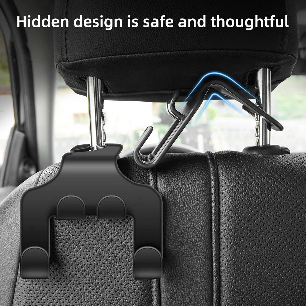 2 Pack Car Hook,Car Seat Back Hook,Universal Multifunctional Car Vehicle  Back Seat headrest Mobile Phone Holder,Universal adjustable Car headrest  hook (Carbon Fiber) 