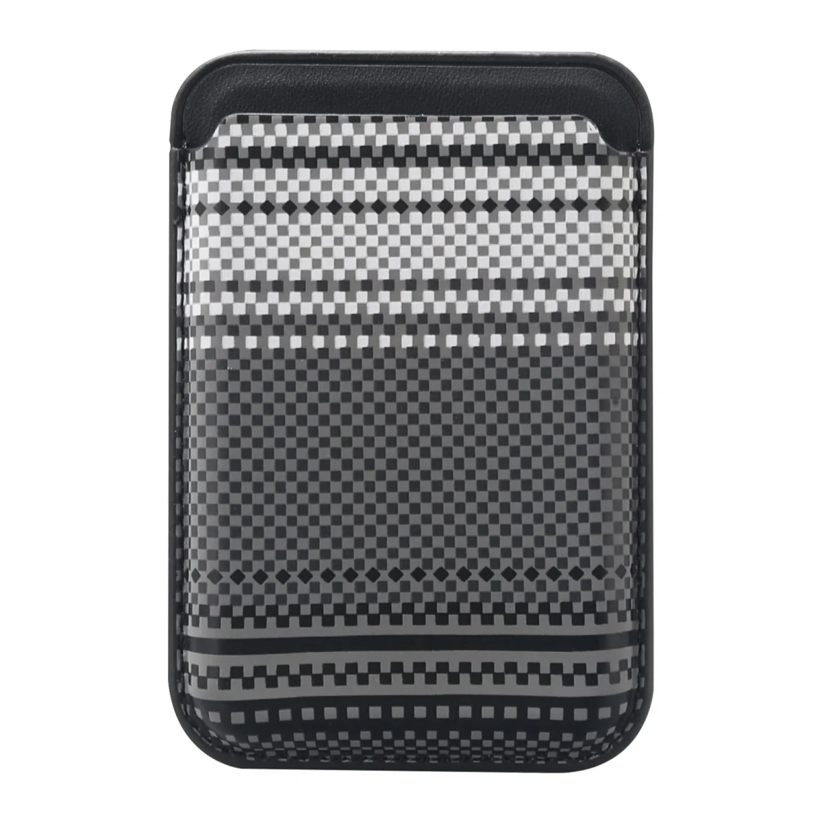 Enhanced Carbon Fiber Leather Magnetic Wallet Card Holder with Photo Pocket Cover