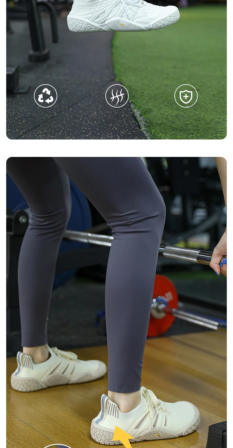 GallonShark Wide Toe Box Barefoot Shoes, Breathable Knit Non-Slip Sneakers For Powerlifting & Gym Workouts_desvips.com