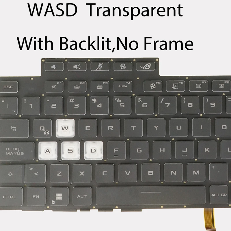 Qwerty-rgb Teclado Retroiluminado para Asus Rog Strix G513rc G513qe G513ie G513qc G513ic G513ih Zonas V202826be3 Russo Latim Espanhol - Imagem 3