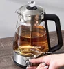 600W Electric Teapot Mini Tea Maker Home Electric Kettle Office Multifunctional Glass Steam Flower Teapot Auto Keep Warm 1.2L 3