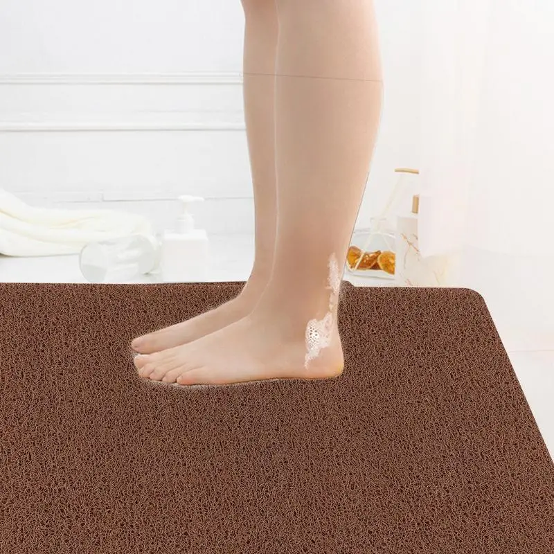 Bathroom Rugs Shower Mat Non-Slip Bathtub Mat with Drain DIY Clipping Quick  Drying PVC Loofah Bathmat for Tub Shower Bathroom - AliExpress