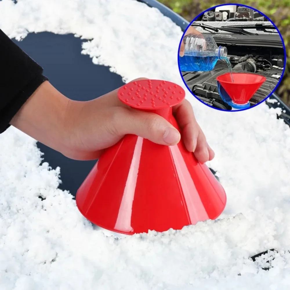 Winter Auto Snow Remover Multi-Function Snow Shovel Ice Scraper Shaped Funnel Deicer Accessories for Car Windshield Oil Hopper