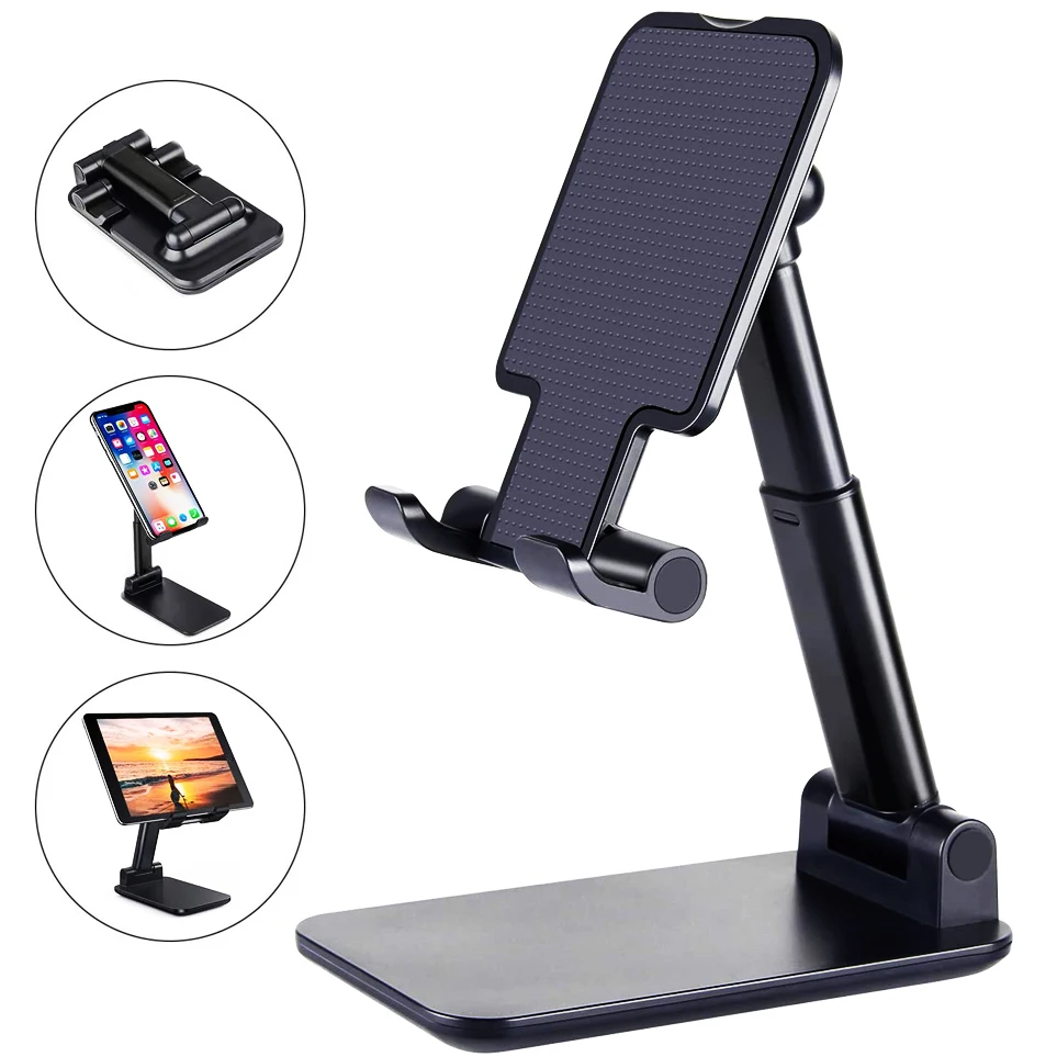 2022 Metal Desktop Tablet Holder Table Cell Foldable Extend Support Desk Mobile Phone Holder Stand For iPhone iPad Adjustable cell phone stand for desk