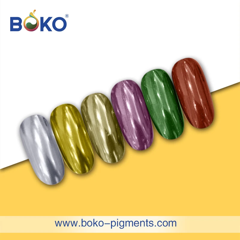 BOKO 0.3g High Quality Color Platinum Pigment Chameleon Mermaid Powder Pure Super Chrome Rainbow Nail Dust Mirror Effect