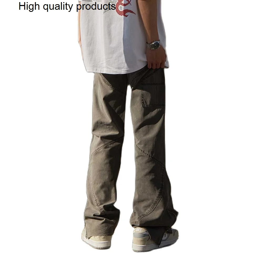 

New Fashion Patchwork Retro Jeans Men Casual Trousers Loose Baggy Denim Pants Younth Streetwear Clothing