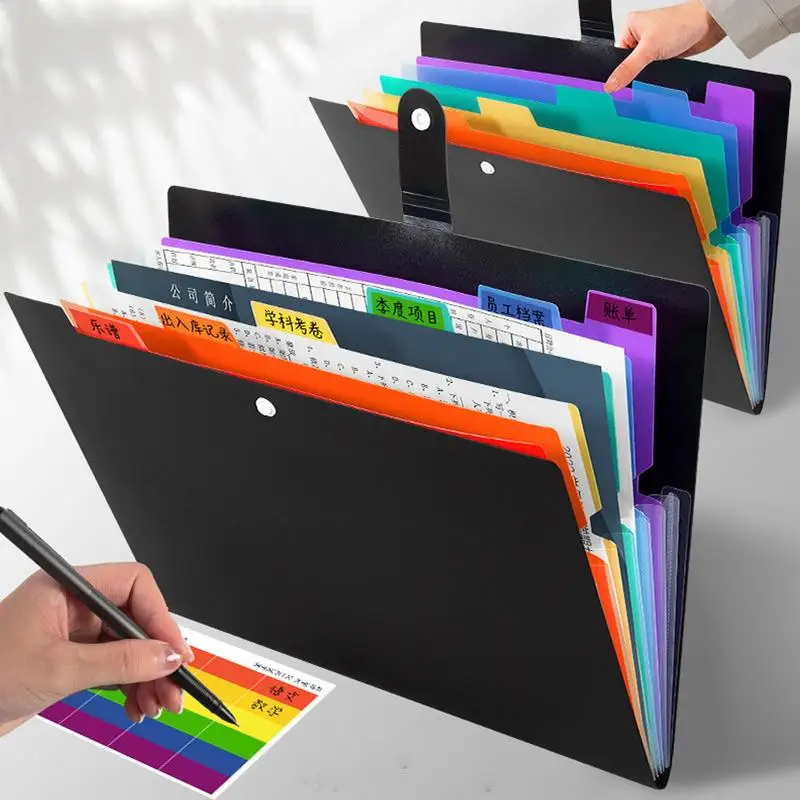 Accordéon Expanding File Folder, Evaluwith 7 Pockets, Colorful Attro File Folders, Letter Size, Portable