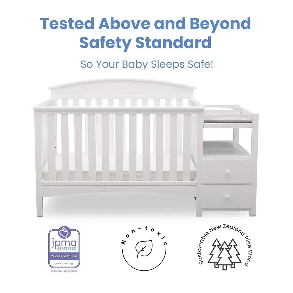 Abby Convertible Crib and Changer Bianca White 4
