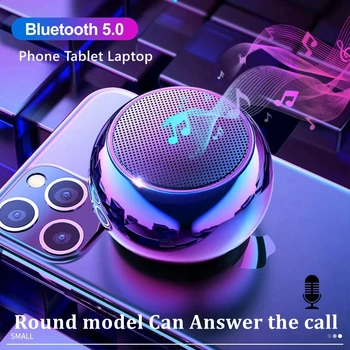 Mini Bluetooth Speaker with Mic, TWS Wireless Sound Box HiFi Music Cell Phone Tablet Metal Loud Speaker Sport Portable Subwoofer 1