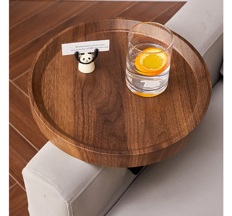 Mini Solid Wood Round Tray Shelf Family Living Room Sofa Side Table Small Coffee Table Bedroom Small Desk Shelf