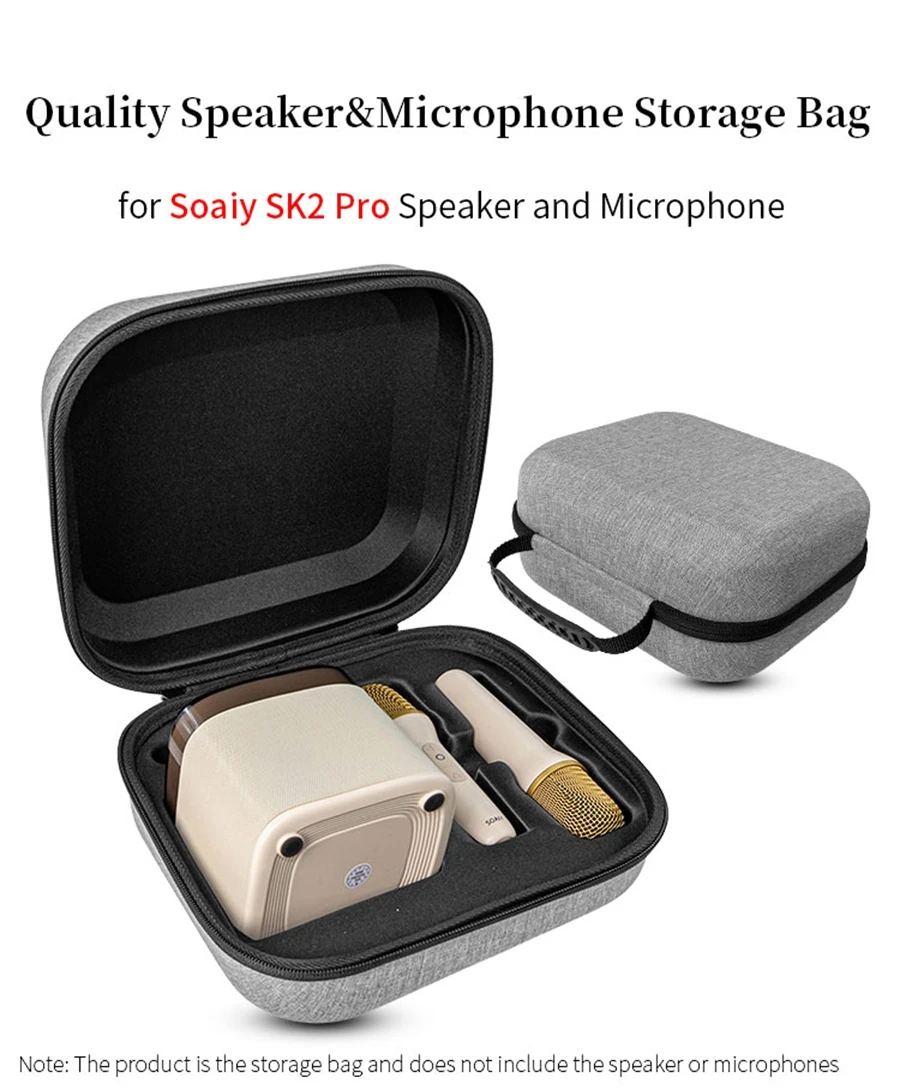 Hard EVA Speaker Storage Case for Soaiy SK2 Pro Speaker Microphone Protect Box Bluetooth Audio Portable Travel Carrying Bag