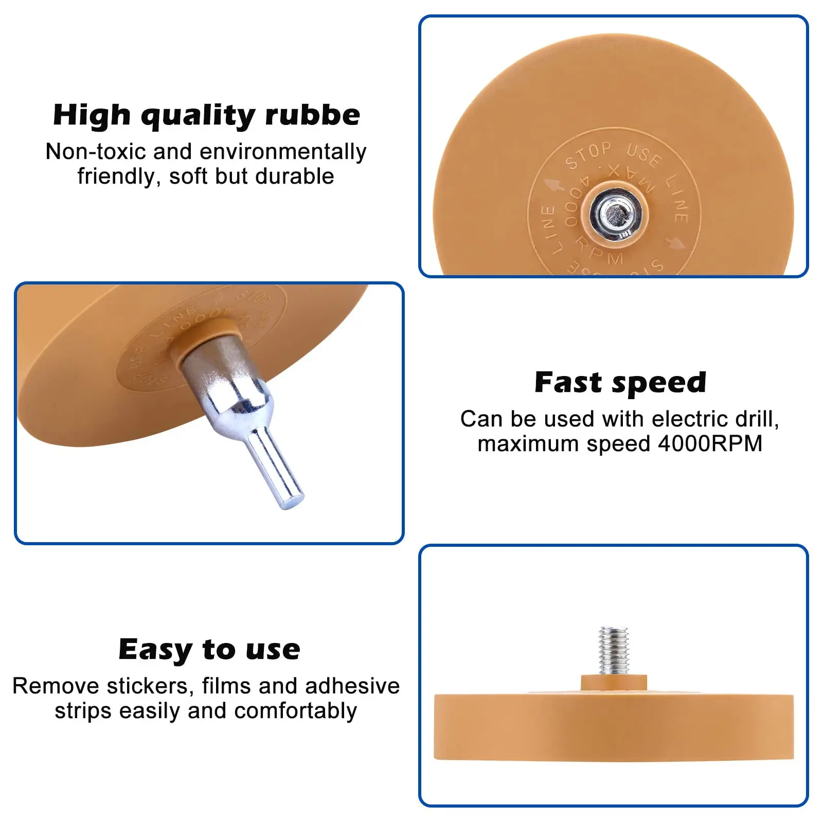 Car Rubber Sticker Remover Tool with Plastic Scraper Plastic Blade and Eraser Wheel to Remove Films Adhesive Residue on the Car