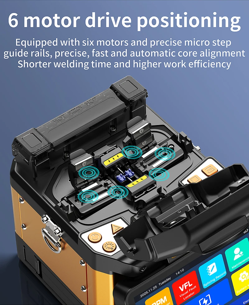 S-80/A-80F/A-10 Fiber Optic Fusion Splicer 6 Motors SM/MM Optical Fiber Core Hea