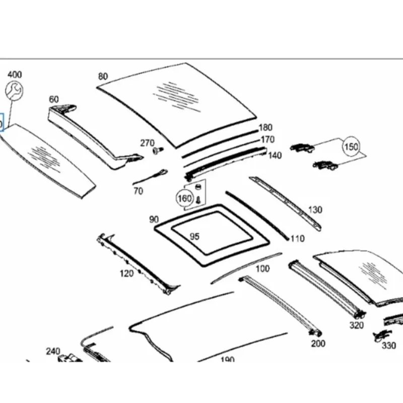 메르세데스 벤츠 W205 C180 C260 C180 W156 GLA200 GLA260 GLC A2057800022 A2137800400용 루프 선루프 전면 유리