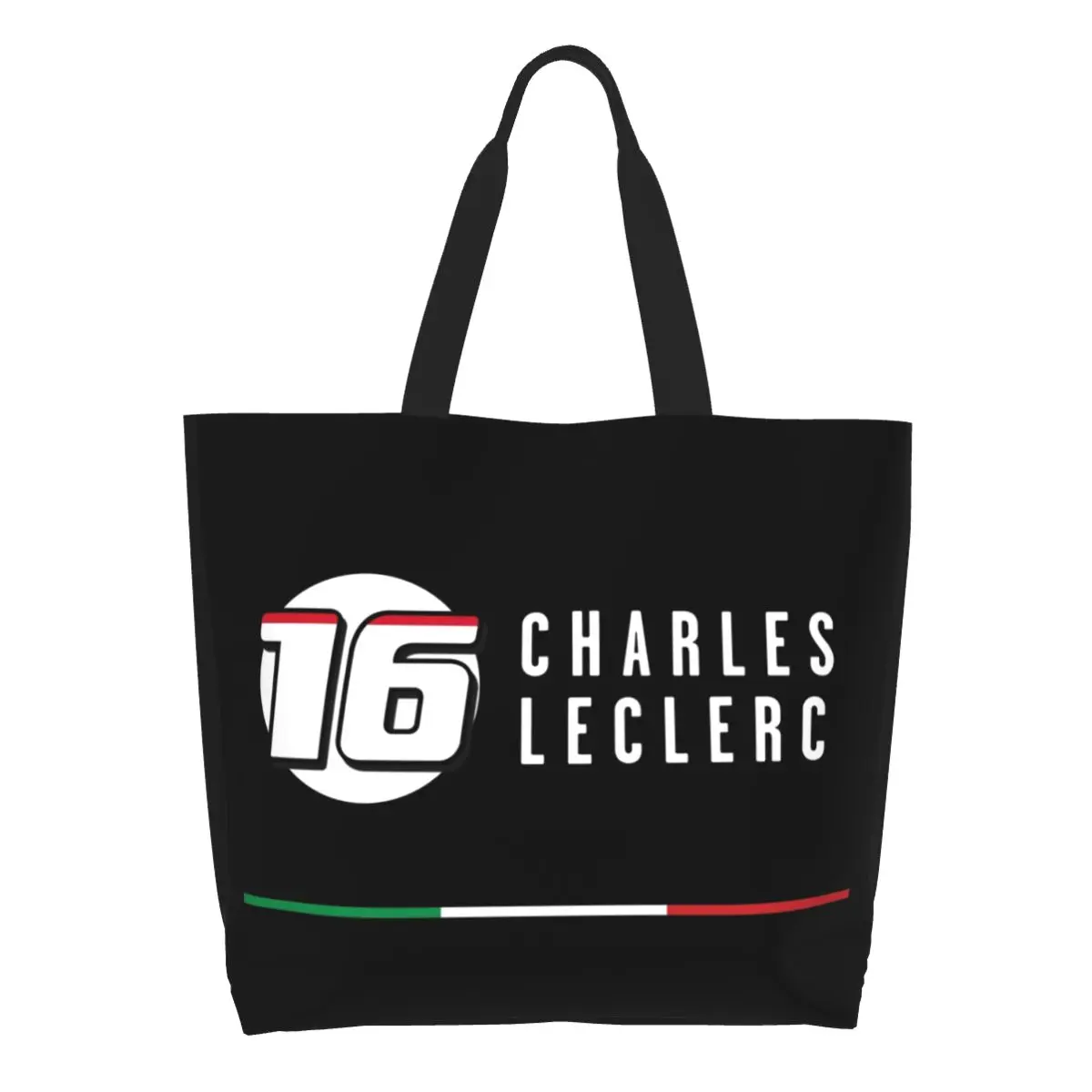 

Sport Car Race Shopping Bag Custom Printing Canvas Shopper Shoulder Tote Bag Big Capacity Durable Charles Leclerc 16 Handbag