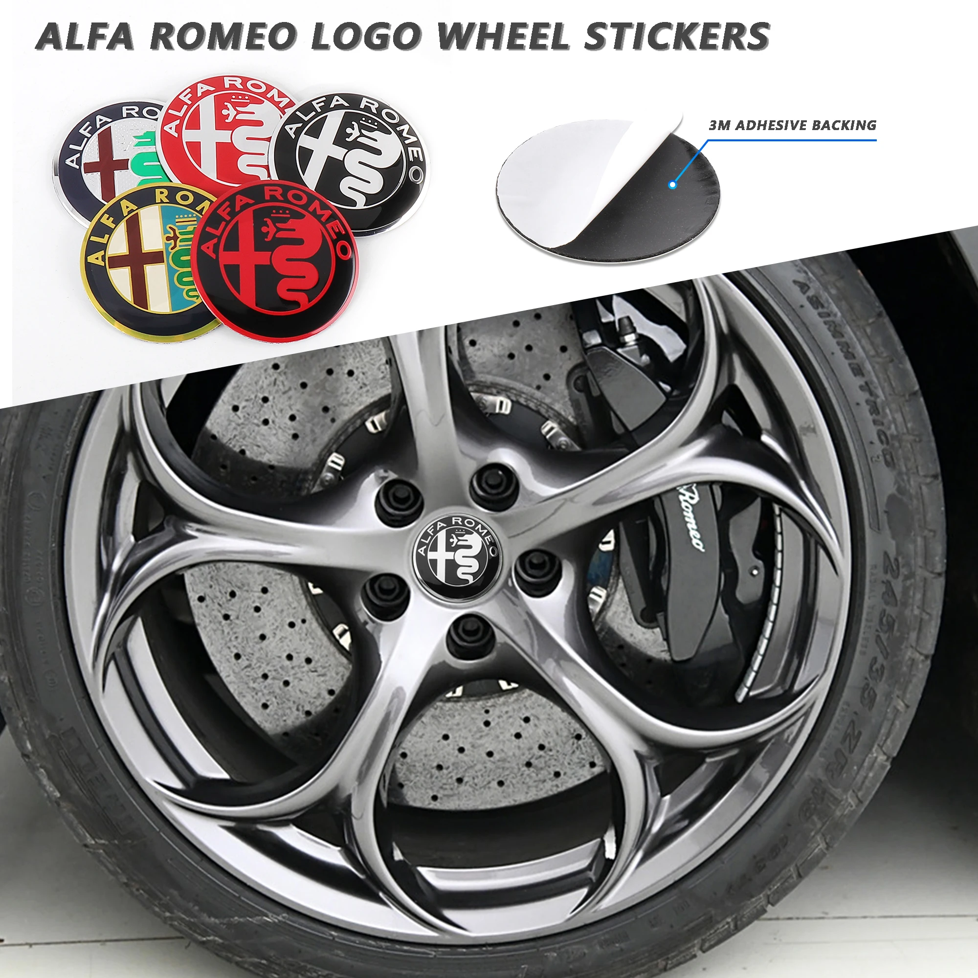 Set of 4 Sport Wheel Center Hub Cap Stickers - 56mm Auto Accessories