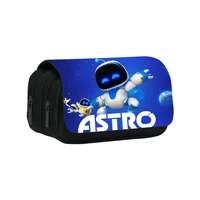 A-Astro Bot Printed Double Adams Family Elementary and Middle School Students Stationery kawaii Cartoon School Bag Mochila 1