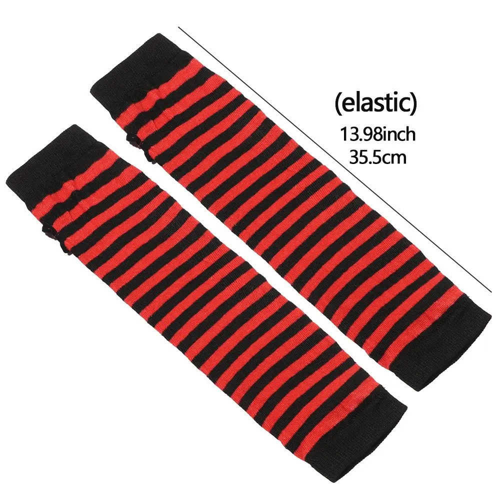Women Girls Cotton Classic fingerless gloves half finger gloves cotton gloves warm gloves Long Gloves Wristband Arm Warmer Long Sleeve Striped Elbow Mitten Knitted Handschoenen