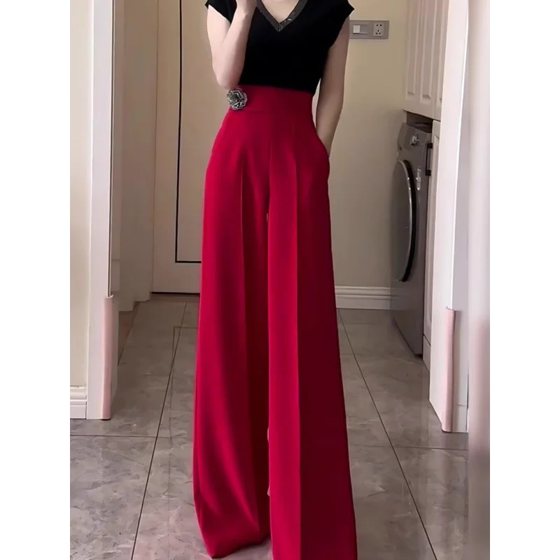 open lace back dress Satin Wide Leg Trousers