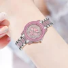 Charm 3-piece Women's Quartz Watch Set With Rhinestone Details - Including Circular Dial, Charming Cross Pendant Necklace And Br 4