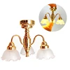 Kid’s Realistic Dollhouse Furniture Chandelier Light Preschool Pretend Play Sand Table Toy Scaled Model LED Ceiling Lamp 1