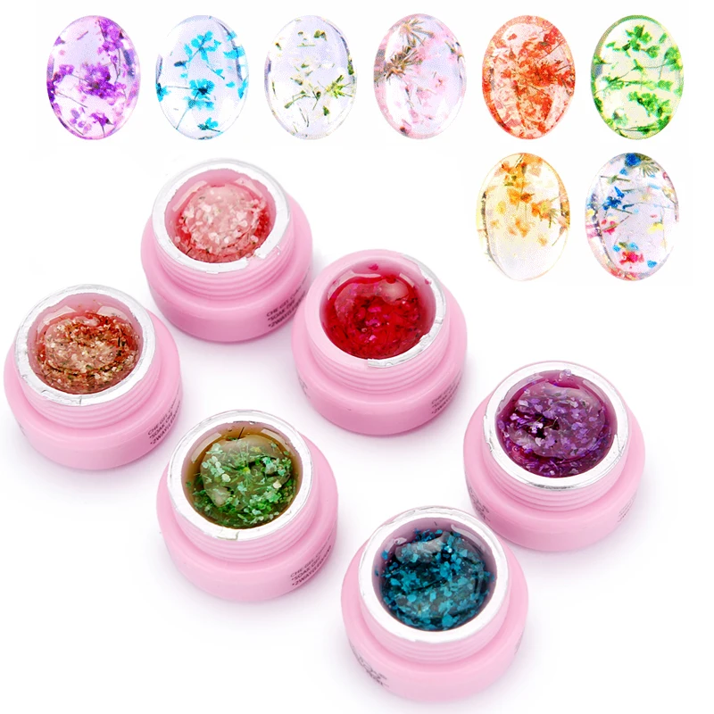 1 Box Real Dried Flower Fairy Nail Gel Polish Floral Soak Off Manicure