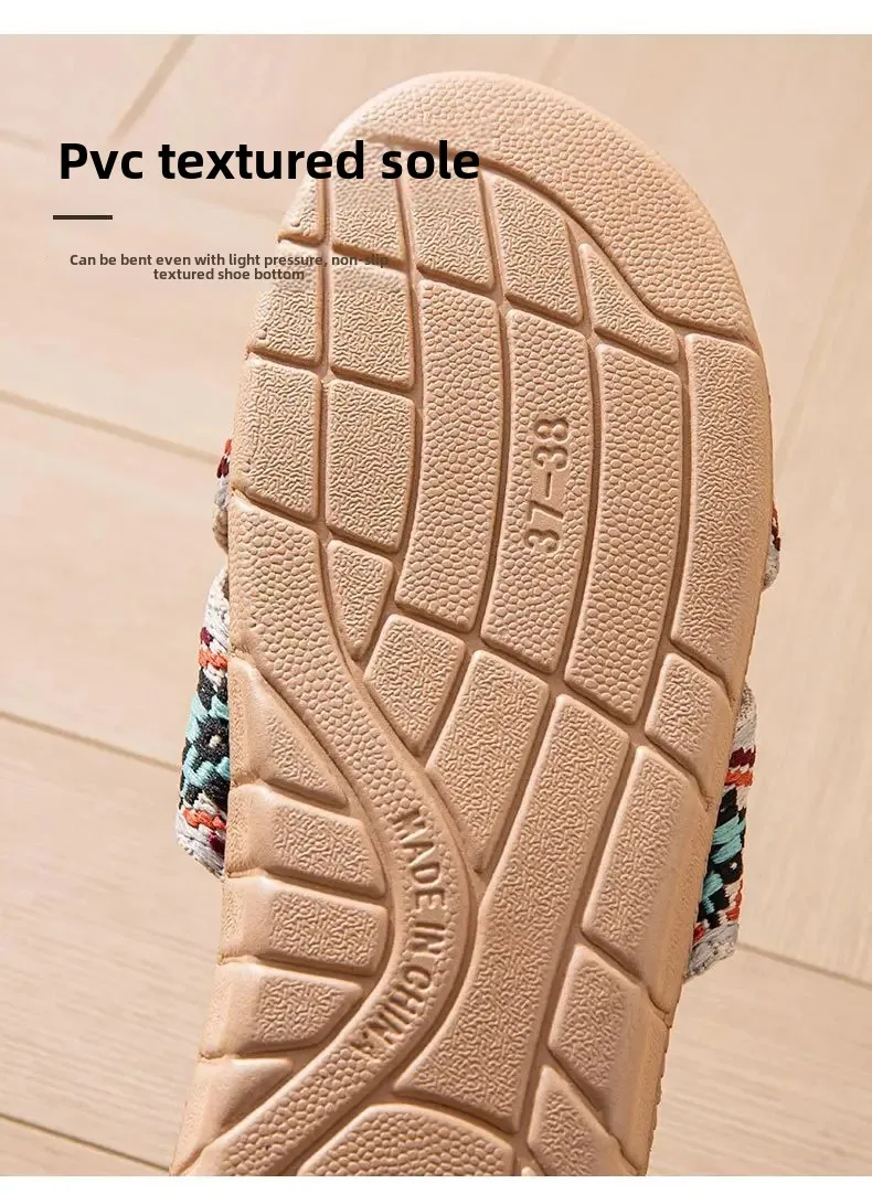S9e0e4d43964346409c92b7d8585c2400C Open-Toe Crossed Linen Slippers for Couples Indoor Use