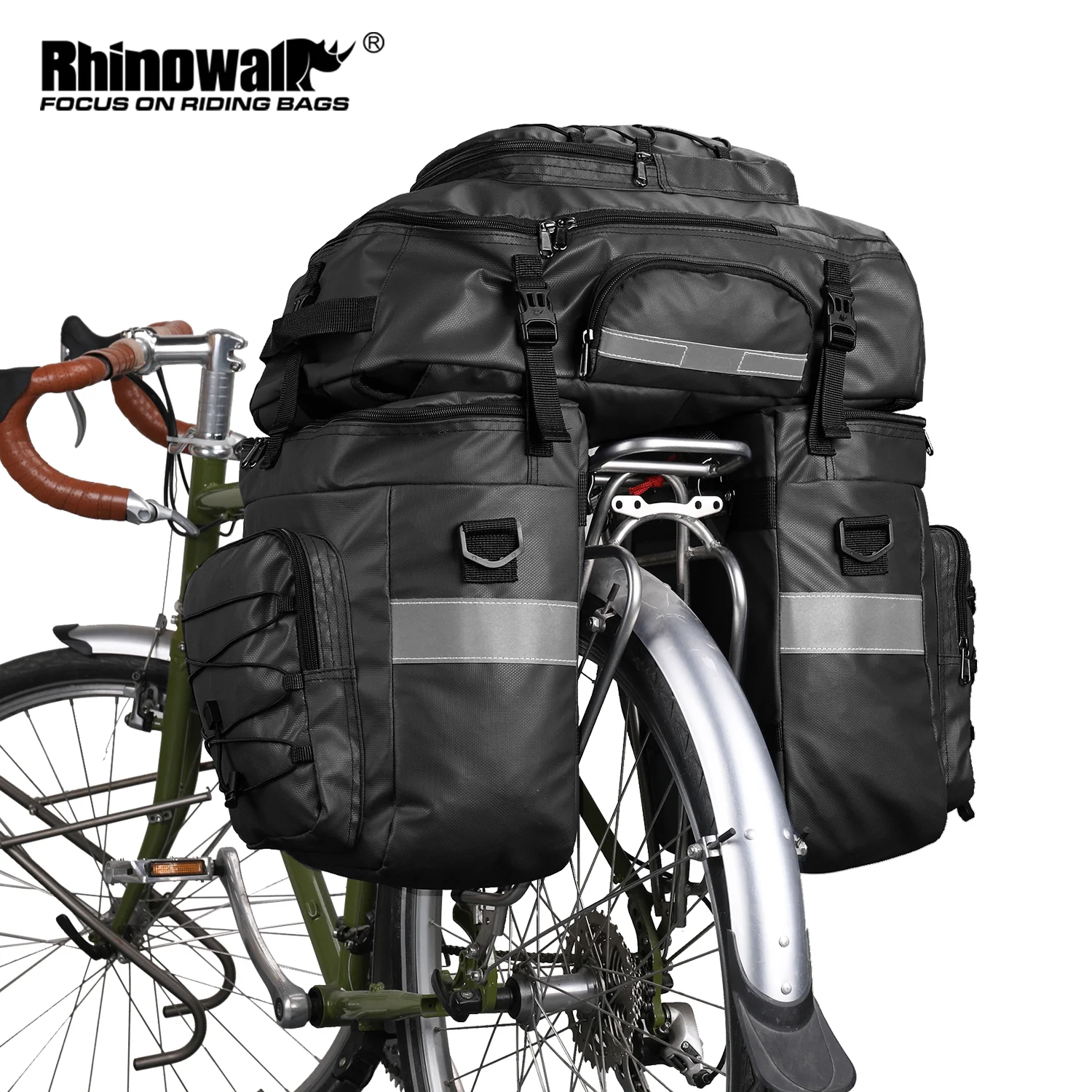Rhinowalk Bicycle Pannier Set 3 In 1 Trunk Laptop Cycling Backpack Rack