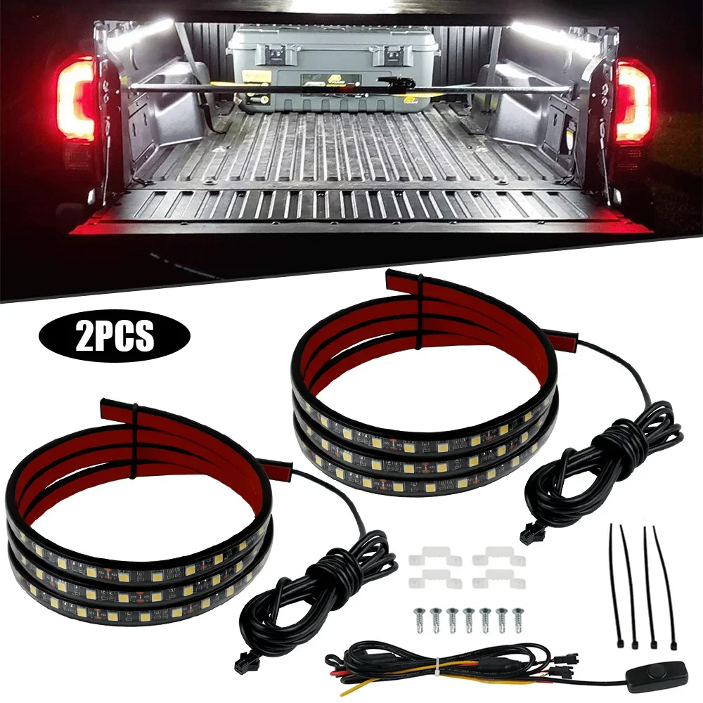 2Pcs Led Truck Bed Running Light 60 "Colore Bianco Striscia Flessibile Lampada Ambientale Decorativa Per Gmc Sierra 1500 Pickup Rv Furgoni Yukon