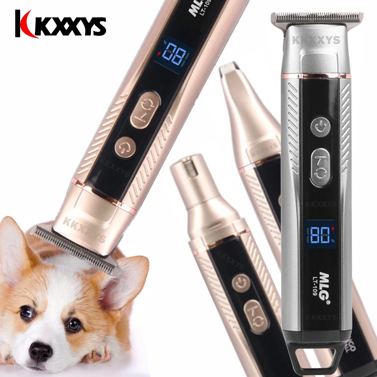 MLG Pet Grooming Clipper Kit Cat Dog Hair Trimmer Electric Cordless 3