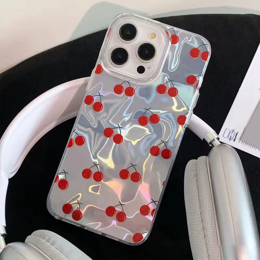 Red Cherry Summer Fruit Silicone Phone Case