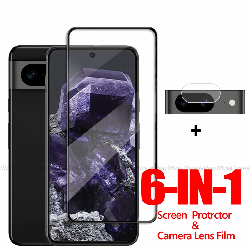 

For Google Pixel 8 Glass Protector Google Pixel 6A 7A 6 7 8 Pro Screen Protector Full Glue Tempered Glass Protective Phone Film